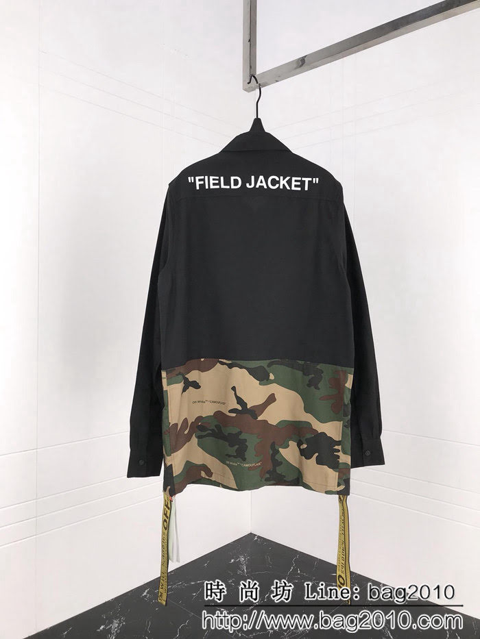 OFF WHITECAMOUFLAGE FIELD JACKET迷彩夾克外套 迷彩綠色長袖野戰夾克 ydi1073